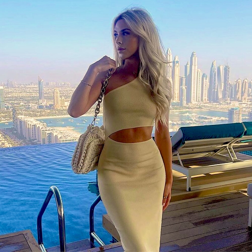 NWT Zara Asymmetric Knit Dress With Cut Out Detail